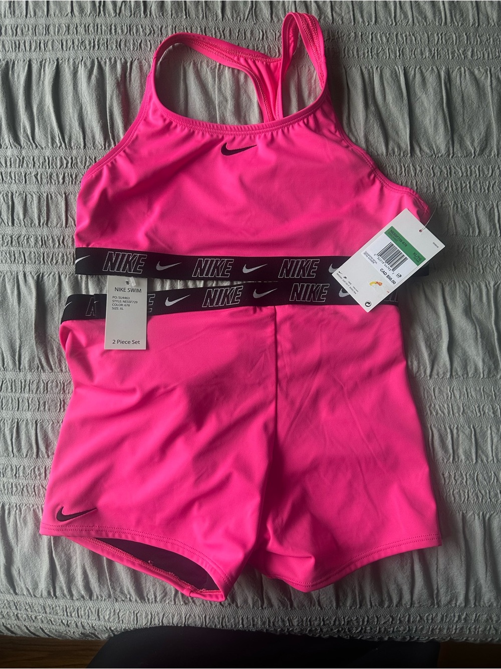Nike Hot Pink Girls 2-Piece Athletic Swim Set